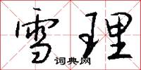 雪理怎么写好看