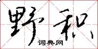 野积怎么写好看