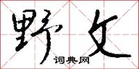 野文怎么写好看