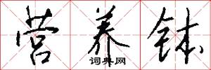 营养钵怎么写好看