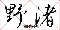 野渚怎么写好看