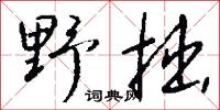 野拙怎么写好看