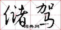 储驾怎么写好看