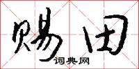 赐田怎么写好看