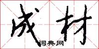 成材怎么写好看