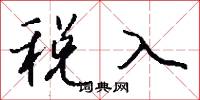 税入怎么写好看