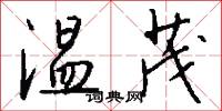温茂怎么写好看