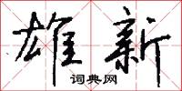 雄新怎么写好看