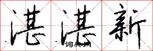 湛湛新怎么写好看