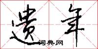 遗年怎么写好看