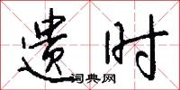 遗时怎么写好看
