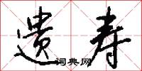 遗寿怎么写好看
