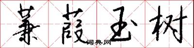 蒹葭玉树怎么写好看