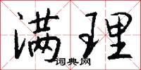 满理怎么写好看