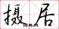 摄居怎么写好看