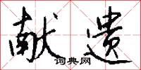 献遗怎么写好看