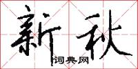新秋怎么写好看