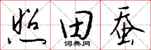 照田蚕怎么写好看