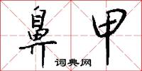鼻甲怎么写好看
