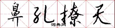 鼻孔撩天怎么写好看