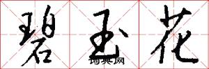 碧玉花怎么写好看