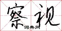 察视怎么写好看