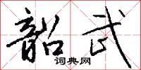 韶武怎么写好看