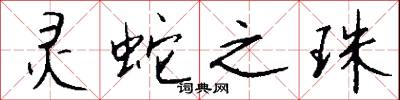灵蛇之珠怎么写好看
