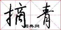 摘青怎么写好看