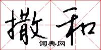 撒和怎么写好看