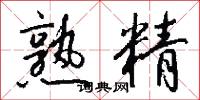 熟精怎么写好看