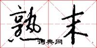 熟末怎么写好看