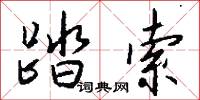 踏索怎么写好看