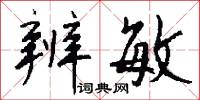 辨敏怎么写好看