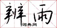 辨雨怎么写好看