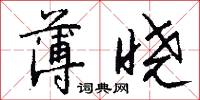 薄晓怎么写好看