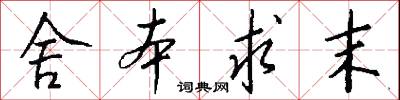 舍本求末怎么写好看