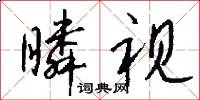 瞵视怎么写好看