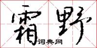 霜野怎么写好看