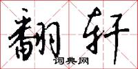 翻轩怎么写好看