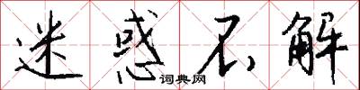 迷惑不解怎么写好看