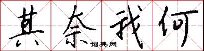 其奈我何怎么写好看