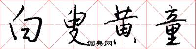 白叟黄童怎么写好看