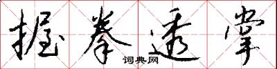握拳透掌怎么写好看