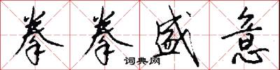 拳拳盛意怎么写好看