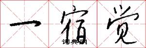 一宿觉怎么写好看