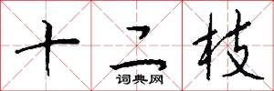十二枝怎么写好看