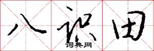 八识田怎么写好看