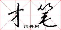 才笔怎么写好看
