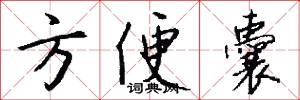 方便囊怎么写好看